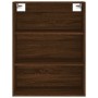 Aparador alto madera contrachapada marrón roble 69,5x34x180 cm