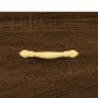 Aparador alto madera contrachapada marrón roble 69,5x34x180 cm