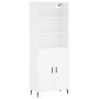 Aparador alto madera contrachapada blanco 69,5x34x180 cm