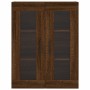 Armarios de pared 2 uds madera de ingeniería marrón roble