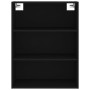 Aparador alto madera contrachapada negro 69,5x34x180 cm