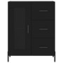 Aparador alto madera contrachapada negro 69,5x34x180 cm