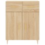 Aparador alto madera contrachapada color roble 69,5x34x180 cm