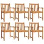 Juego de comedor para jardín 7 piezas madera maciza acacia
