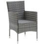 Juego muebles jardín 7 pzas con cojines ratán sintético gris