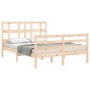 Estructura de cama de matrimonio con cabecero madera maciza