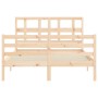 Estructura de cama de matrimonio con cabecero madera maciza