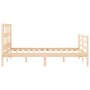 Estructura de cama de matrimonio con cabecero madera maciza