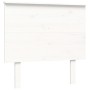 Estructura de cama con cabecero madera maciza blanco