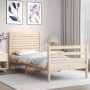 Estructura de cama con cabecero madera maciza 100x200 cm