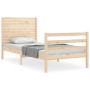 Estructura de cama con cabecero madera maciza 100x200 cm