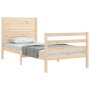 Estructura de cama con cabecero madera maciza 100x200 cm