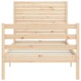 Estructura de cama con cabecero madera maciza 100x200 cm