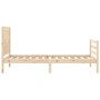 Estructura de cama con cabecero madera maciza 100x200 cm