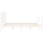 Estructura de cama con cabecero madera maciza blanco 160x200 cm