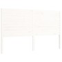 Estructura de cama con cabecero madera maciza blanco 160x200 cm