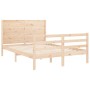 Estructura de cama de matrimonio con cabecero madera maciza