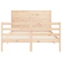 Estructura de cama de matrimonio con cabecero madera maciza