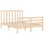 Estructura de cama con cabecero madera maciza 120x200 cm