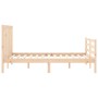 Estructura de cama con cabecero madera maciza 120x200 cm