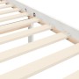 Estructura de cama con cabecero madera maciza blanco 160x200 cm