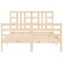 Estructura de cama de matrimonio con cabecero madera maciza