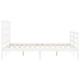 Estructura de cama con cabecero madera maciza blanco 140x200 cm