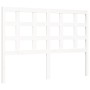 Estructura de cama con cabecero madera maciza blanco 140x200 cm