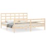 Estructura de cama con cabecero madera maciza 200x200 cm
