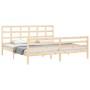 Estructura de cama con cabecero madera maciza 200x200 cm