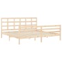 Estructura de cama con cabecero madera maciza 200x200 cm
