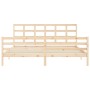 Estructura de cama con cabecero madera maciza 200x200 cm