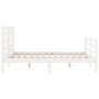 Estructura de cama con cabecero madera maciza blanco 140x200 cm