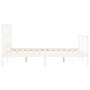 Estructura de cama con cabecero madera maciza blanco 140x190 cm