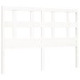 Estructura de cama con cabecero madera maciza blanco 120x200 cm