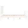 Estructura de cama con cabecero madera maciza blanco 120x200 cm