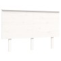 Estructura de cama con cabecero madera maciza blanco 120x200 cm