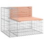 Banco jardín diseño gaviones madera abeto Douglas 184x71x65,5cm