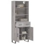 Aparador alto madera contrachapada gris sonoma 69,5x34x180 cm