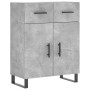 Aparador alto madera contrachapada gris hormigón 69,5x34x180 cm
