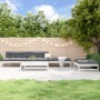 Juego de sofás de jardín 5 piezas madera maciza de pino blanco