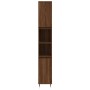 Set de muebles de baño 3 pzas madera contrachapada roble marrón