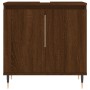 Set de muebles de baño 3 pzas madera contrachapada roble marrón