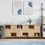 Aparadores 3 uds madera contrachapada color roble sonoma