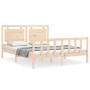 Estructura de cama con cabecero madera maciza 160x200 cm