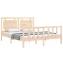 Estructura de cama con cabecero madera maciza 160x200 cm