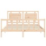 Estructura de cama con cabecero madera maciza 160x200 cm