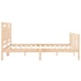 Estructura de cama con cabecero madera maciza 160x200 cm