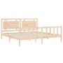 Estructura de cama con cabecero madera maciza 180x200 cm