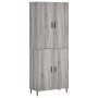 Aparador alto madera contrachapada gris sonoma 69,5x34x180 cm